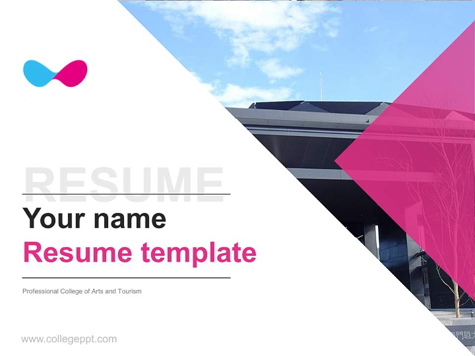 Professional College of Arts and Tourism Resume PPT Template4:3 ratio PPT effect preview image5