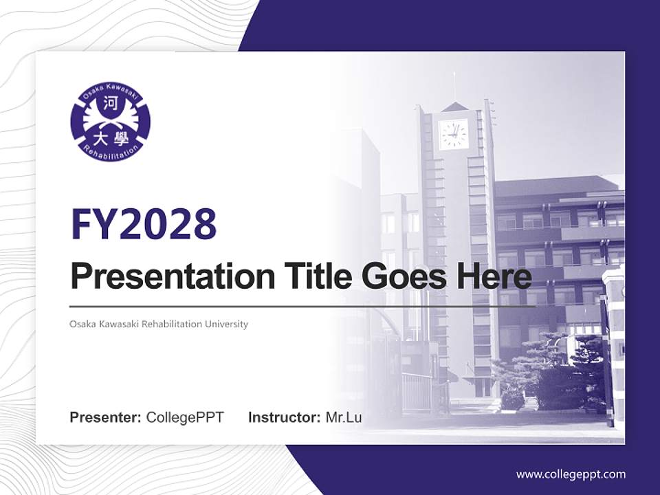 Osaka Kawasaki Rehabilitation University Academic Presentation/Research Findings Report PPT Template4:3 ratio PPT effect preview image5