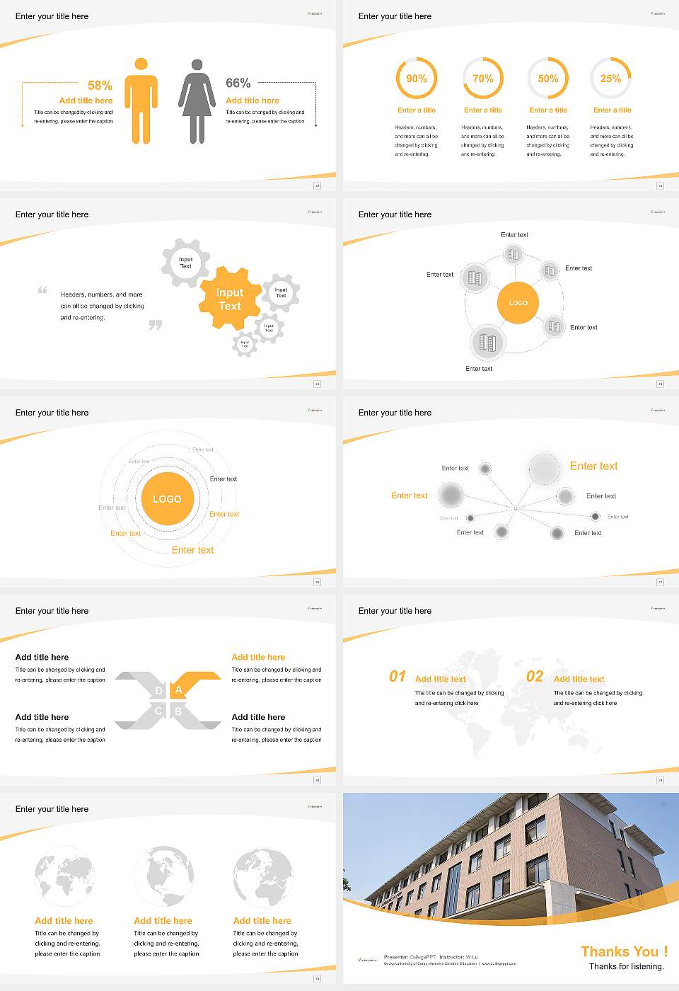 Osaka University of Comprehensive Children Education Course/Courseware Creation PPT Template16:9 ratio PPT effect preview image4