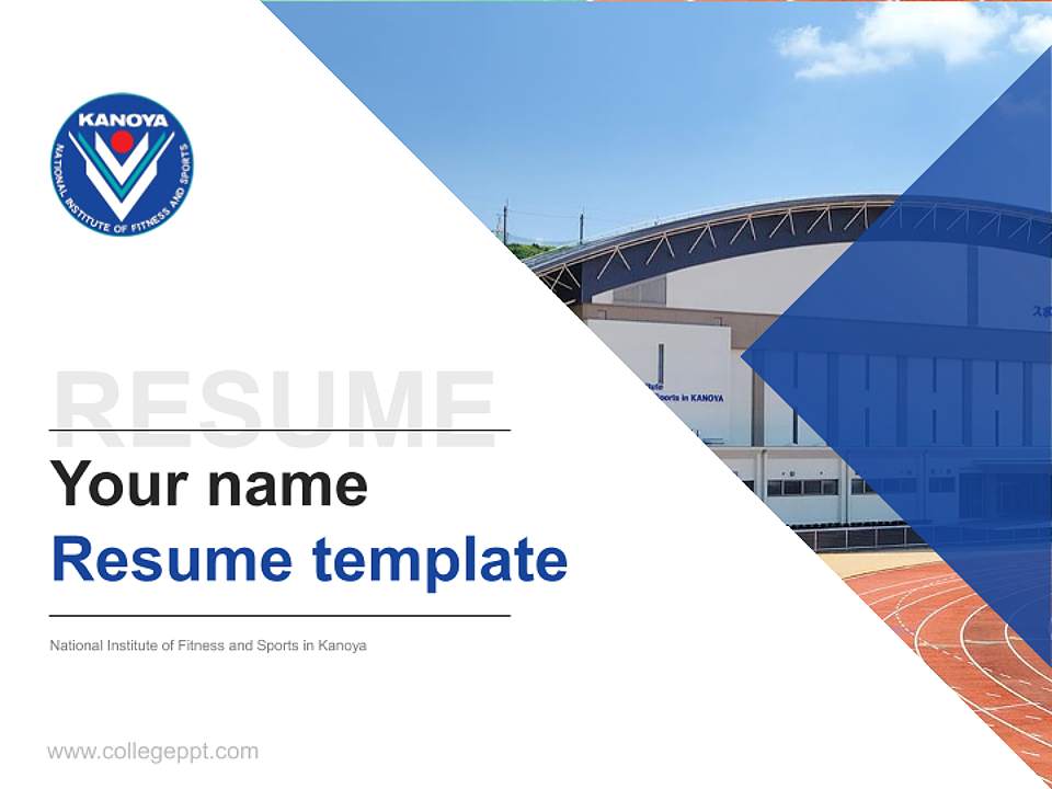 National Institute of Fitness and Sports in Kanoya Resume PPT Template4:3 ratio PPT effect preview image1