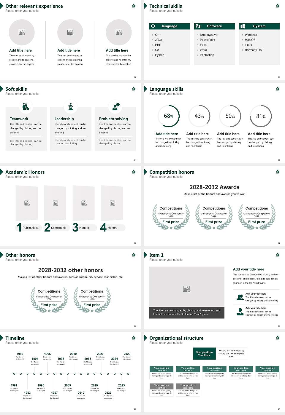 Nagoya University of Commerce & Business Resume PPT Template16:9 ratio PPT effect preview image3
