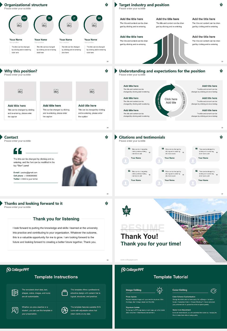 Nagoya University of Commerce & Business Resume PPT Template16:9 ratio PPT effect preview image4