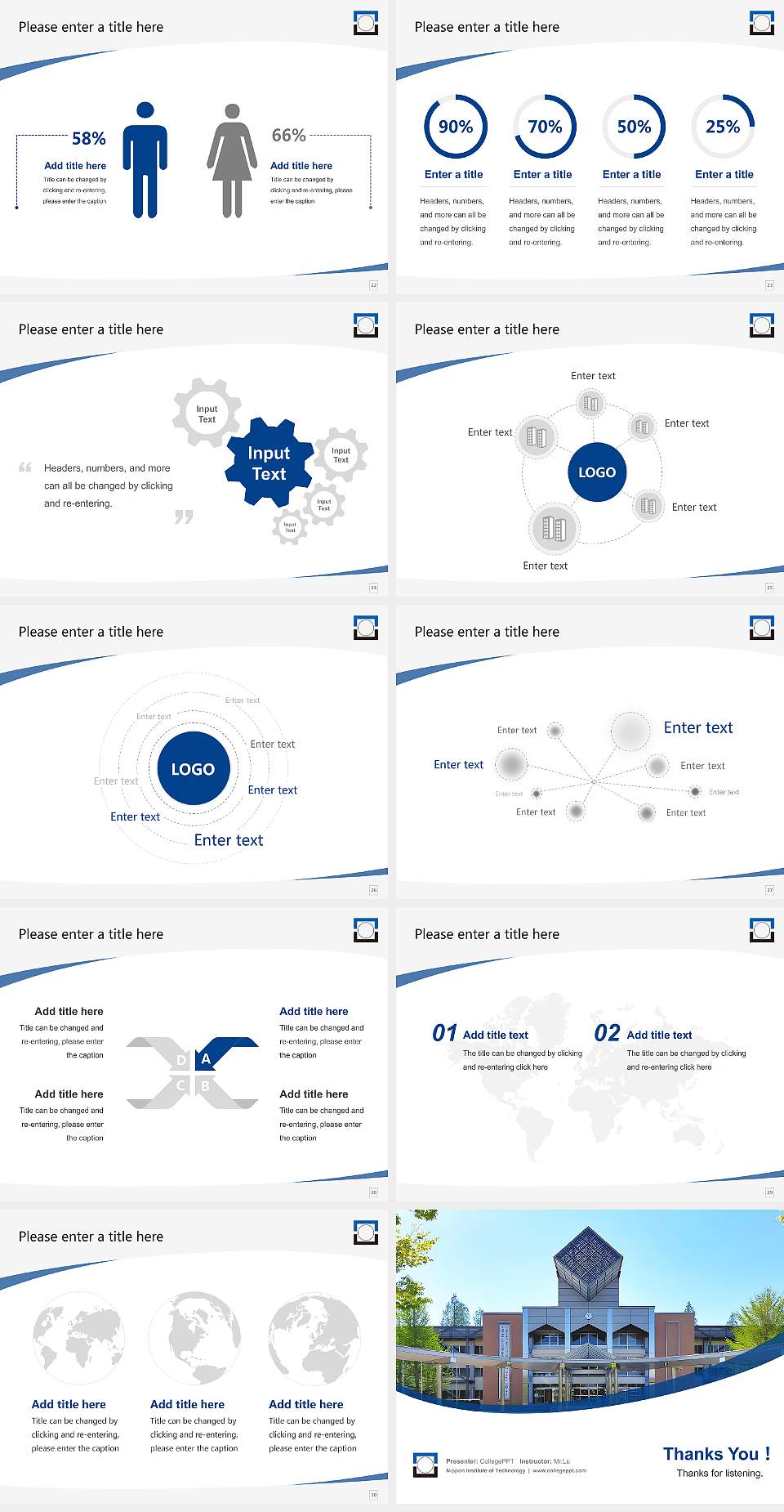 Nippon Institute of Technology Course/Courseware Creation PPT Template4:3 ratio PPT effect preview image4