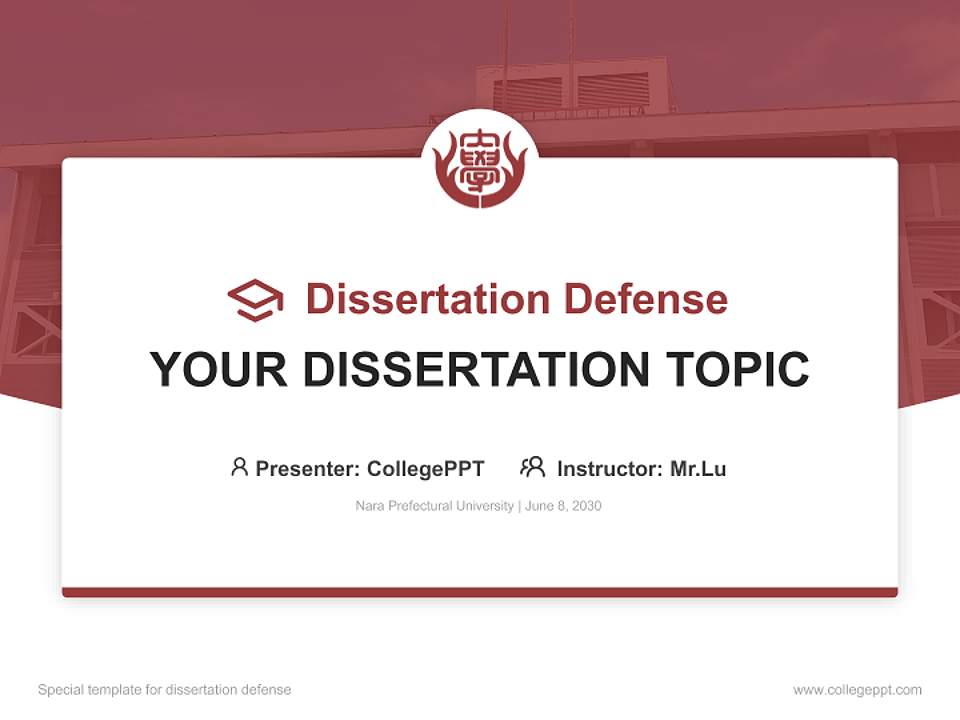 Nara Prefectural University Graduation Thesis Defense PPT Template4:3 ratio PPT effect preview image7