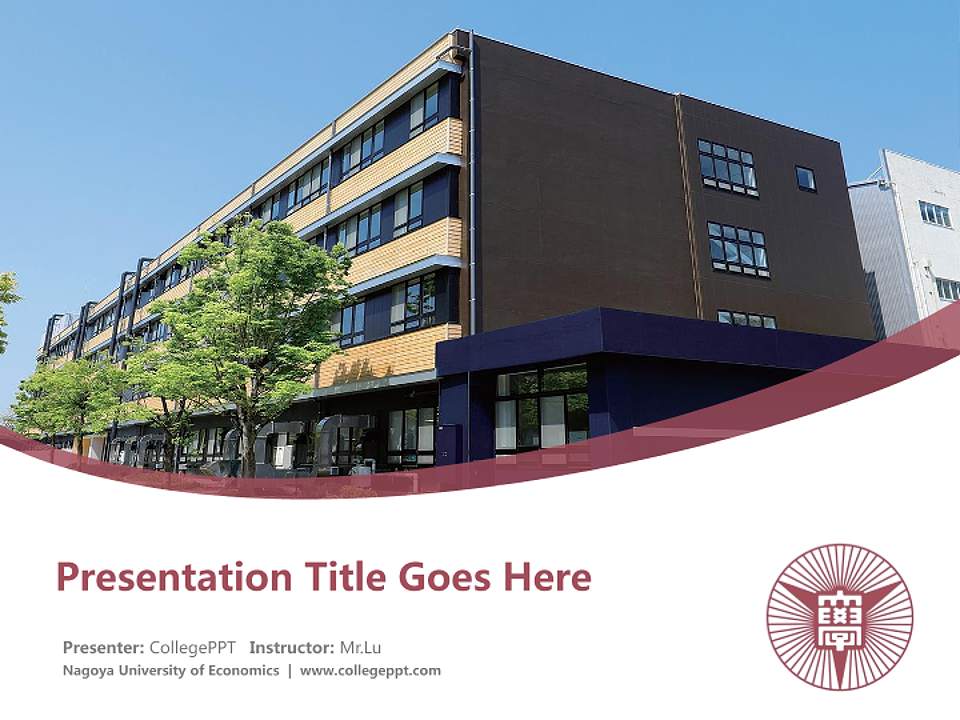 Nagoya University of Economics Course/Courseware Creation PPT Template4:3 ratio PPT effect preview image5