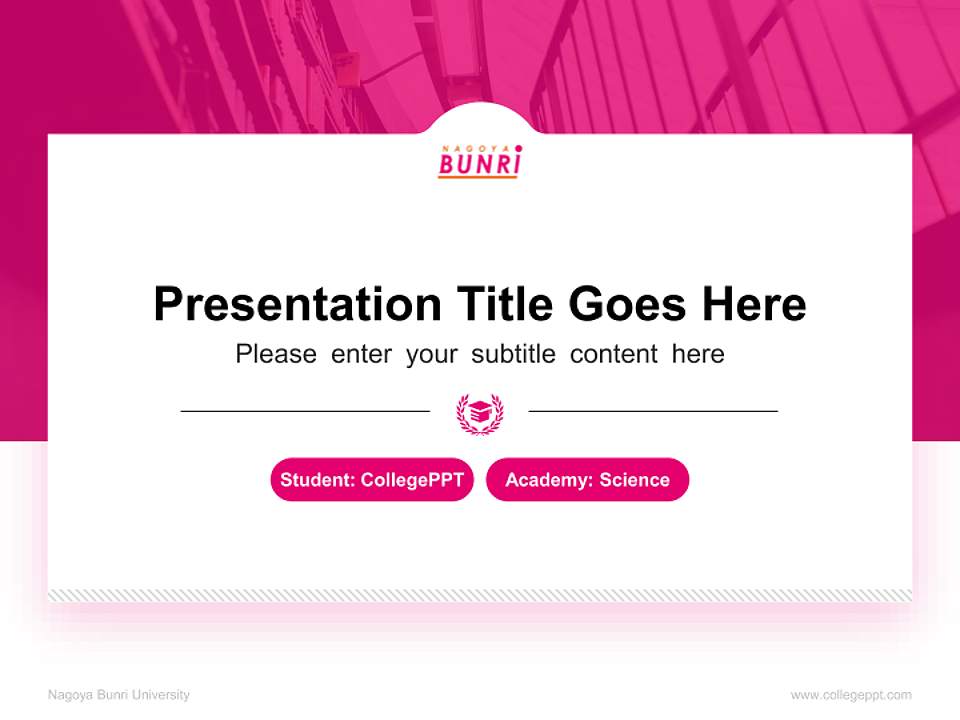 Nagoya Bunri University National Scholarship Defense PPT Template4:3 ratio PPT effect preview image4