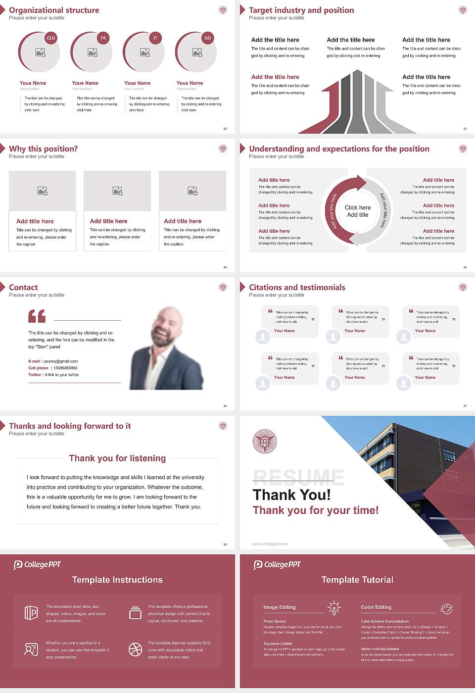 Nagoya University of Economics Resume PPT Template16:9 ratio PPT effect preview image4