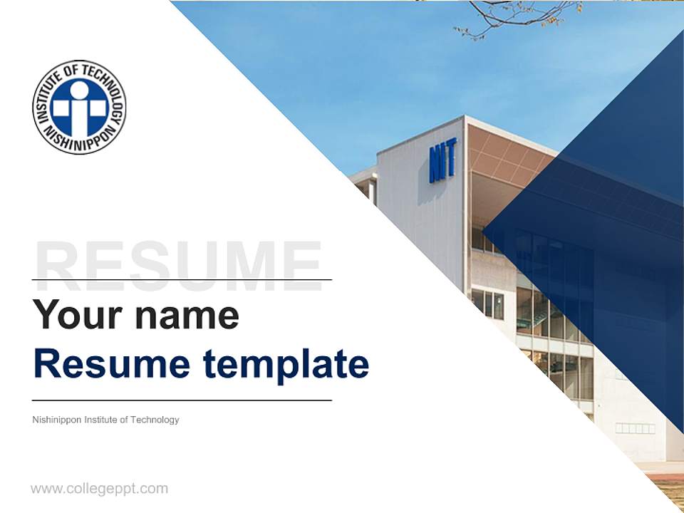 Nishinippon Institute of Technology Resume PPT Template4:3 ratio PPT effect preview image5