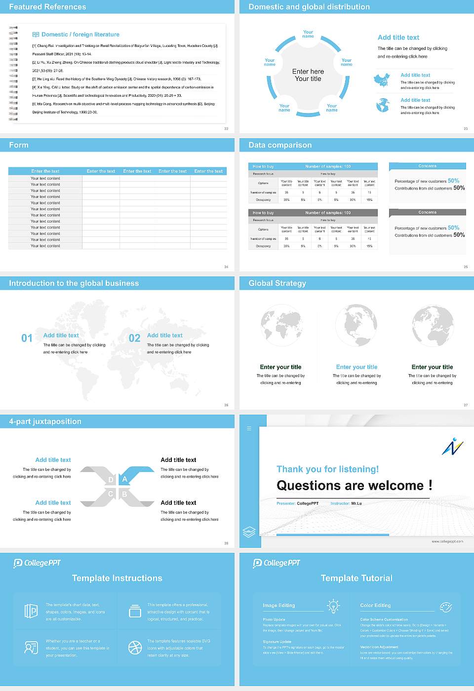 Naragakuen University Thesis Proposal/Graduation Defense PPT Template16:9 ratio PPT effect preview image4
