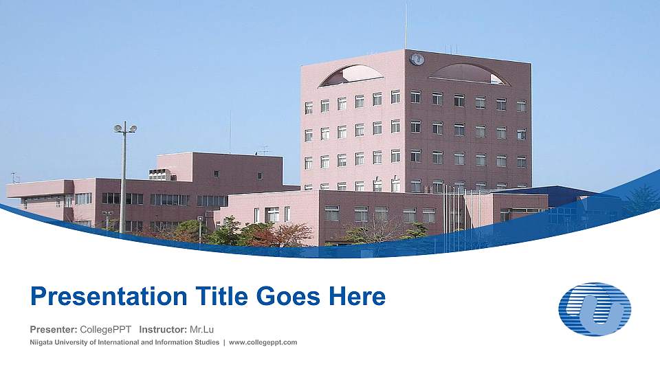 Niigata University of International and Information Studies Course/Courseware Creation PPT Template16:9 ratio PPT effect preview image