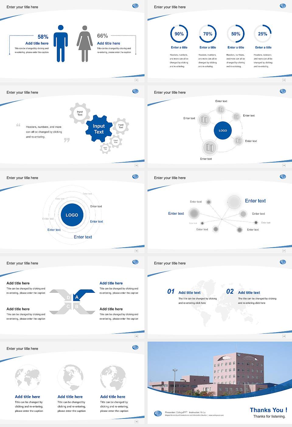 Niigata University of International and Information Studies Course/Courseware Creation PPT Template16:9 ratio PPT effect preview image4