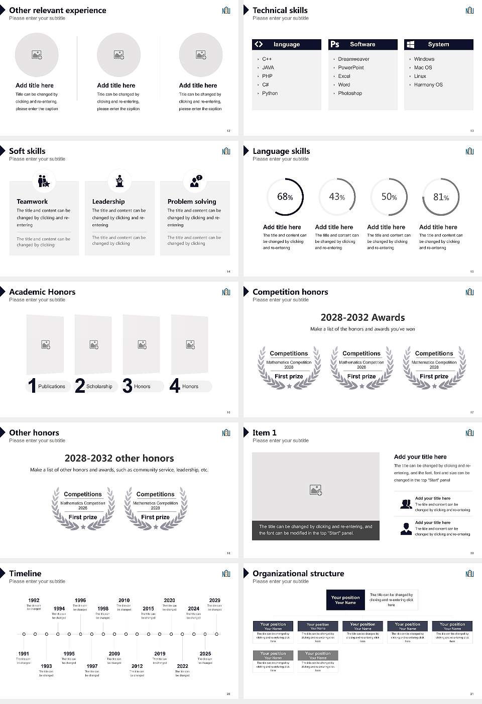 Nagoya Gakuin University Resume PPT Template16:9 ratio PPT effect preview image3