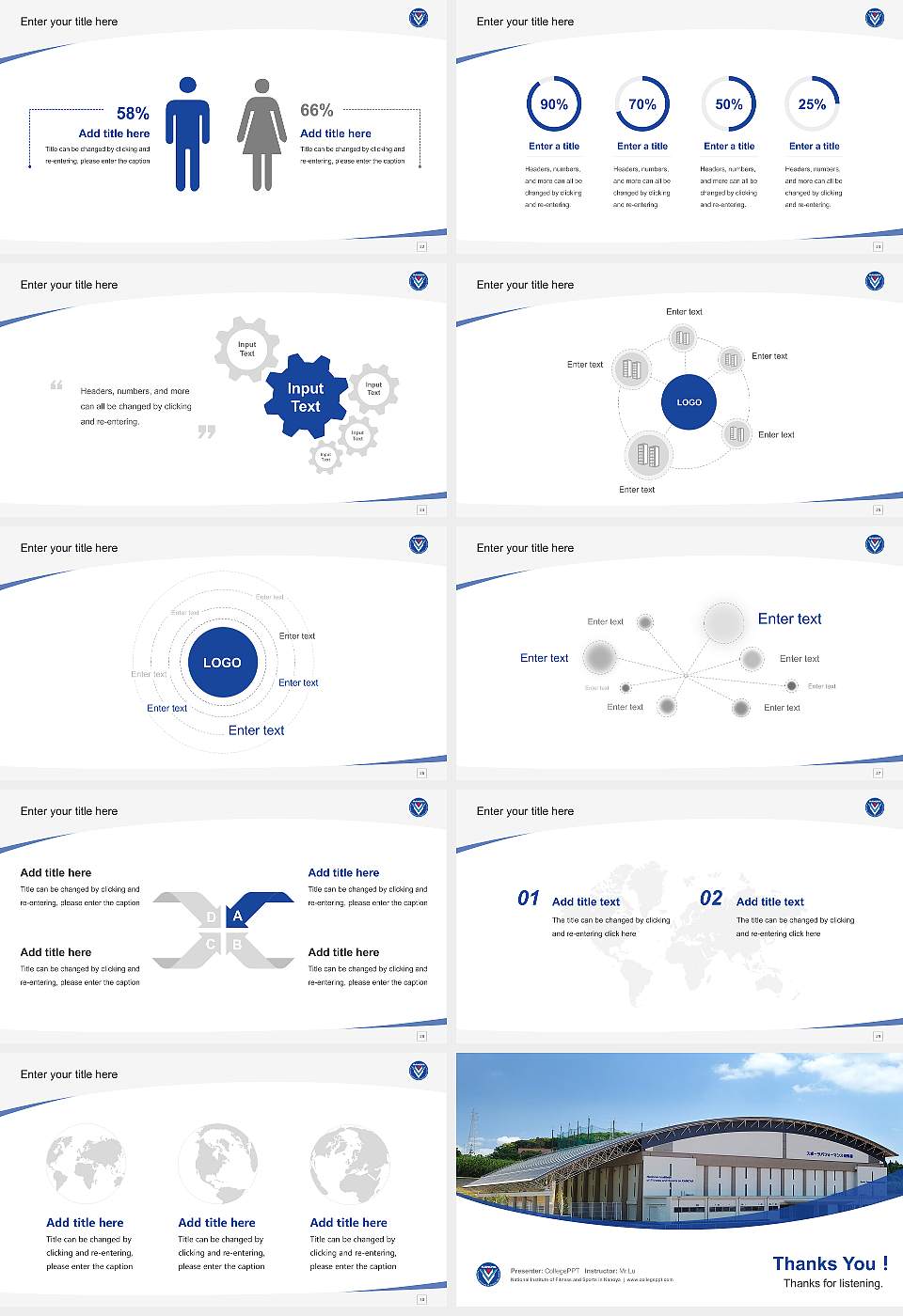 National Institute of Fitness and Sports in Kanoya Course/Courseware Creation PPT Template16:9 ratio PPT effect preview image4
