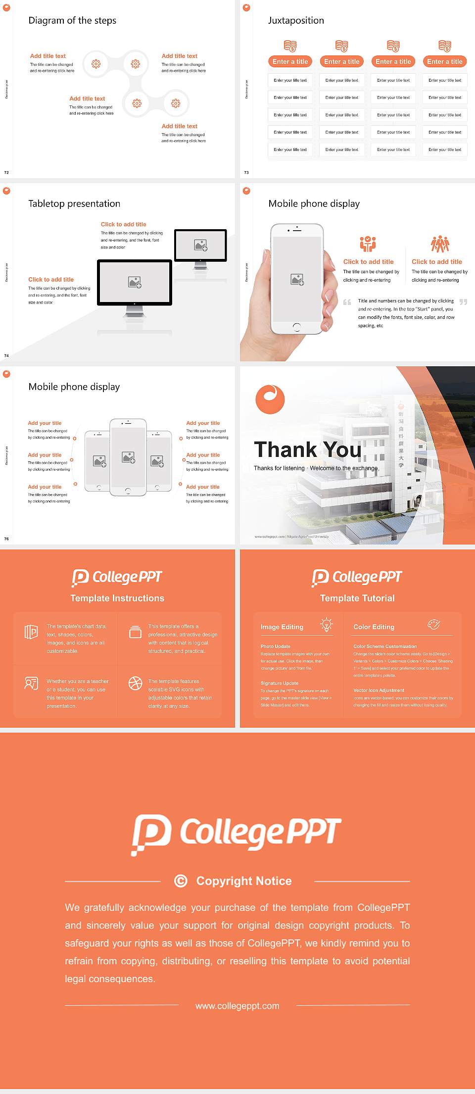 Niigata Agro-Food University Competition/Entrepreneurship Contest PPT Template4:3 ratio PPT effect preview image9