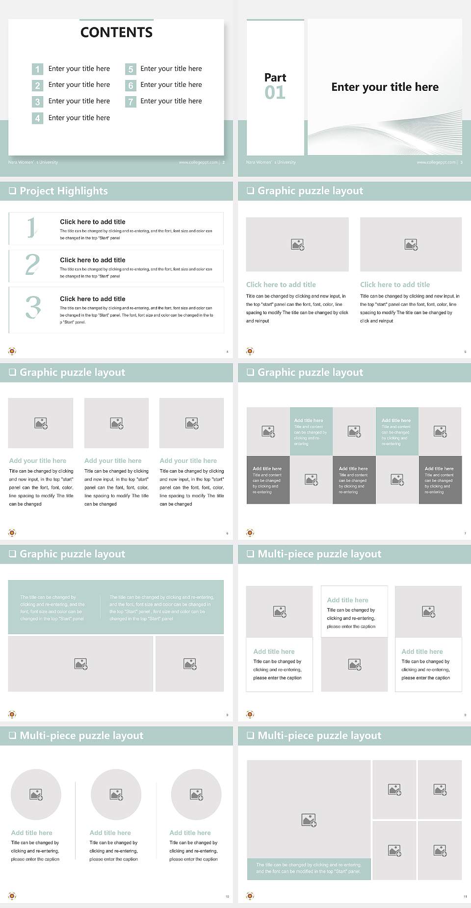 Nara Women’s University General PPT Template4:3 ratio PPT effect preview image2