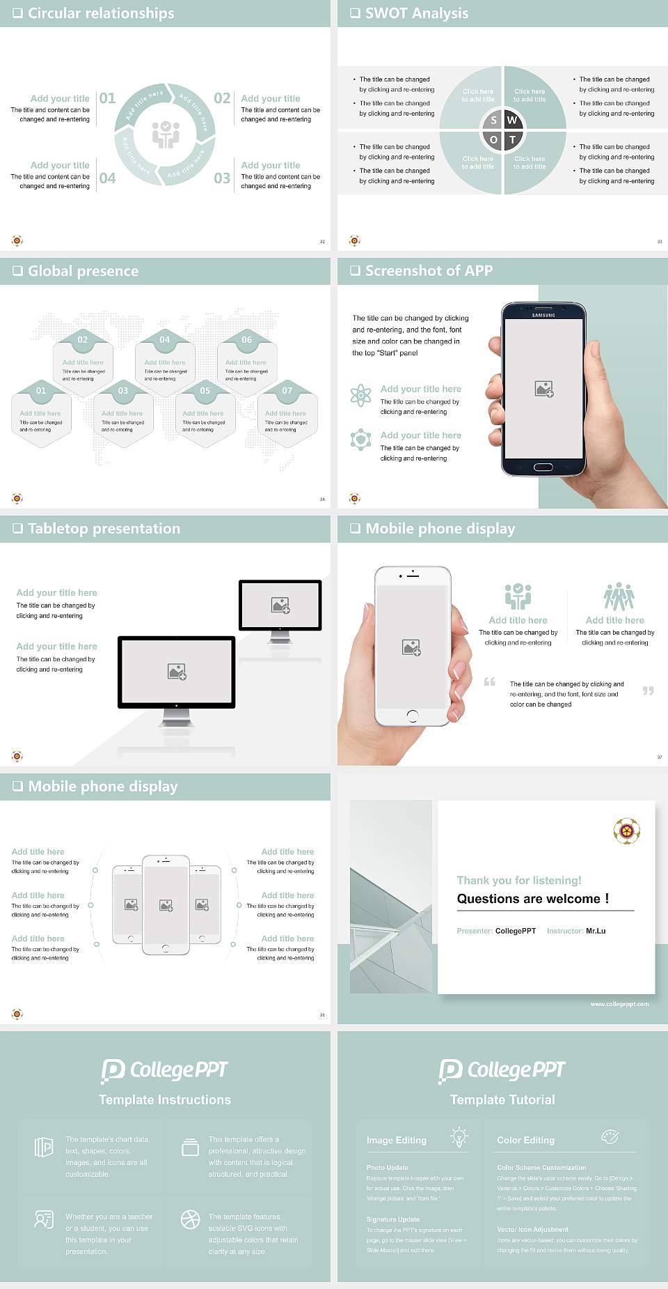 Nara Women’s University General PPT Template4:3 ratio PPT effect preview image5