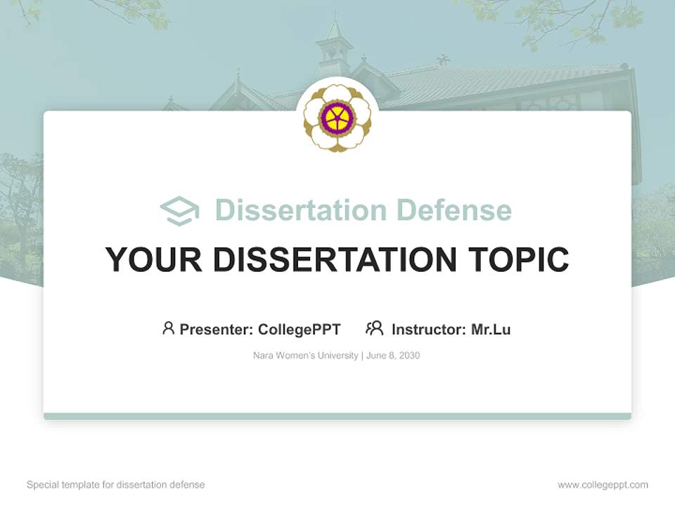 Nara Women’s University Graduation Thesis Defense PPT Template4:3 ratio PPT effect preview image7