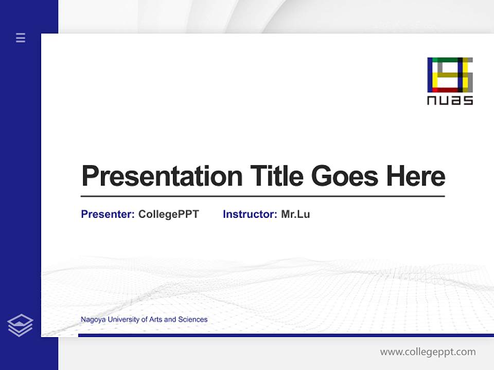 Nagoya University of Arts and Sciences Thesis Proposal/Graduation Defense PPT Template4:3 ratio PPT effect preview image5