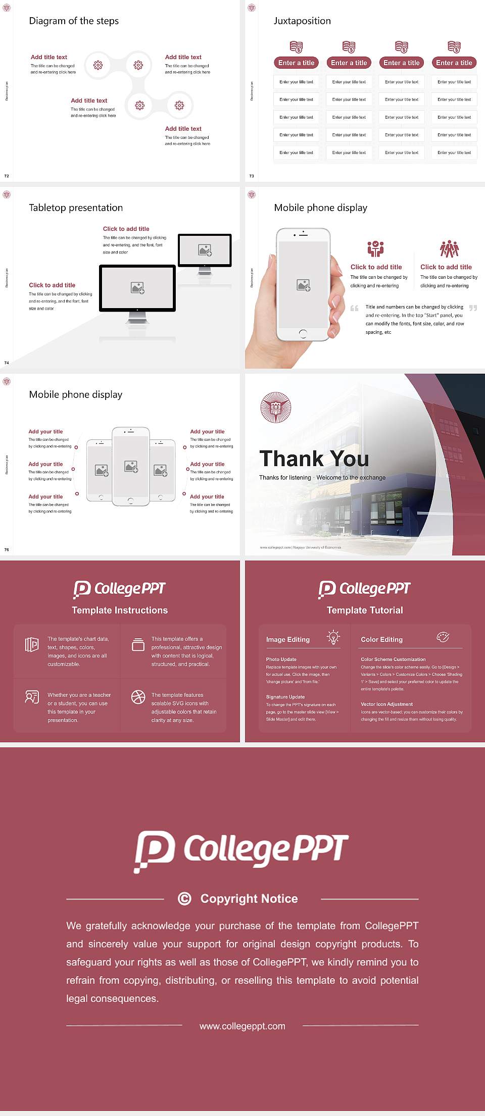 Nagoya University of Economics Competition/Entrepreneurship Contest PPT Template4:3 ratio PPT effect preview image9