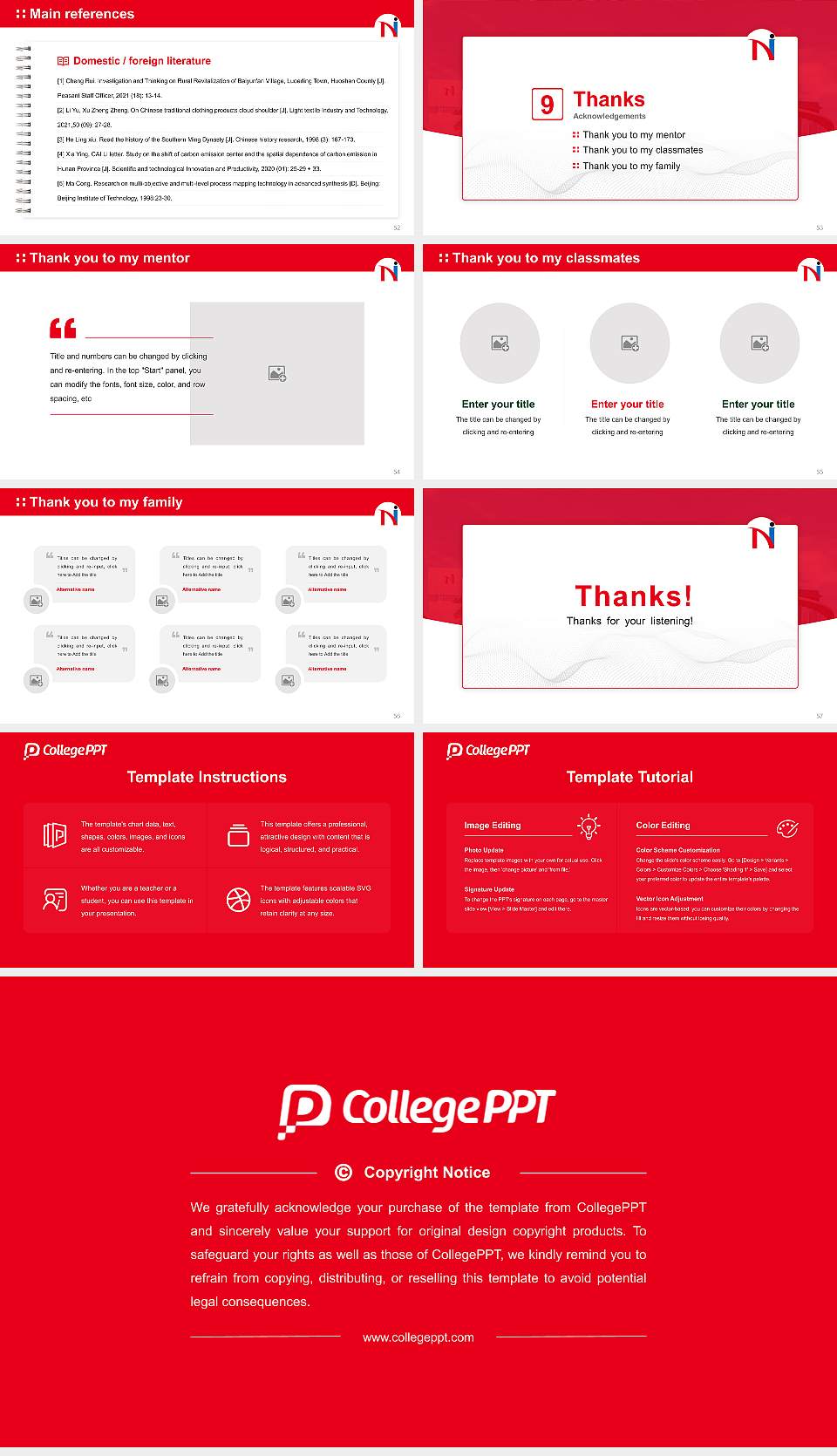Nihon Bunka University Graduation Thesis Defense PPT Template16:9 ratio PPT effect preview image7