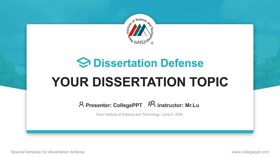 Nara Institute of Science and Technology Graduation Thesis Defense PPT Template16:9 ratio PPT effect preview image