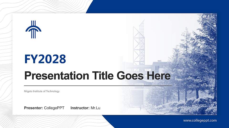 Niigata Institute of Technology Academic Presentation/Research Findings Report PPT Template16:9 ratio PPT effect preview image