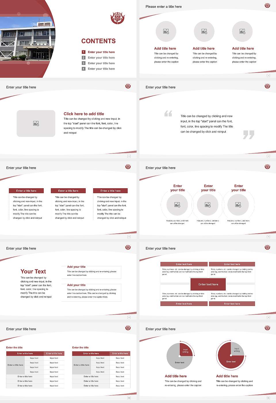Nara Prefectural University Course/Courseware Creation PPT Template16:9 ratio PPT effect preview image2