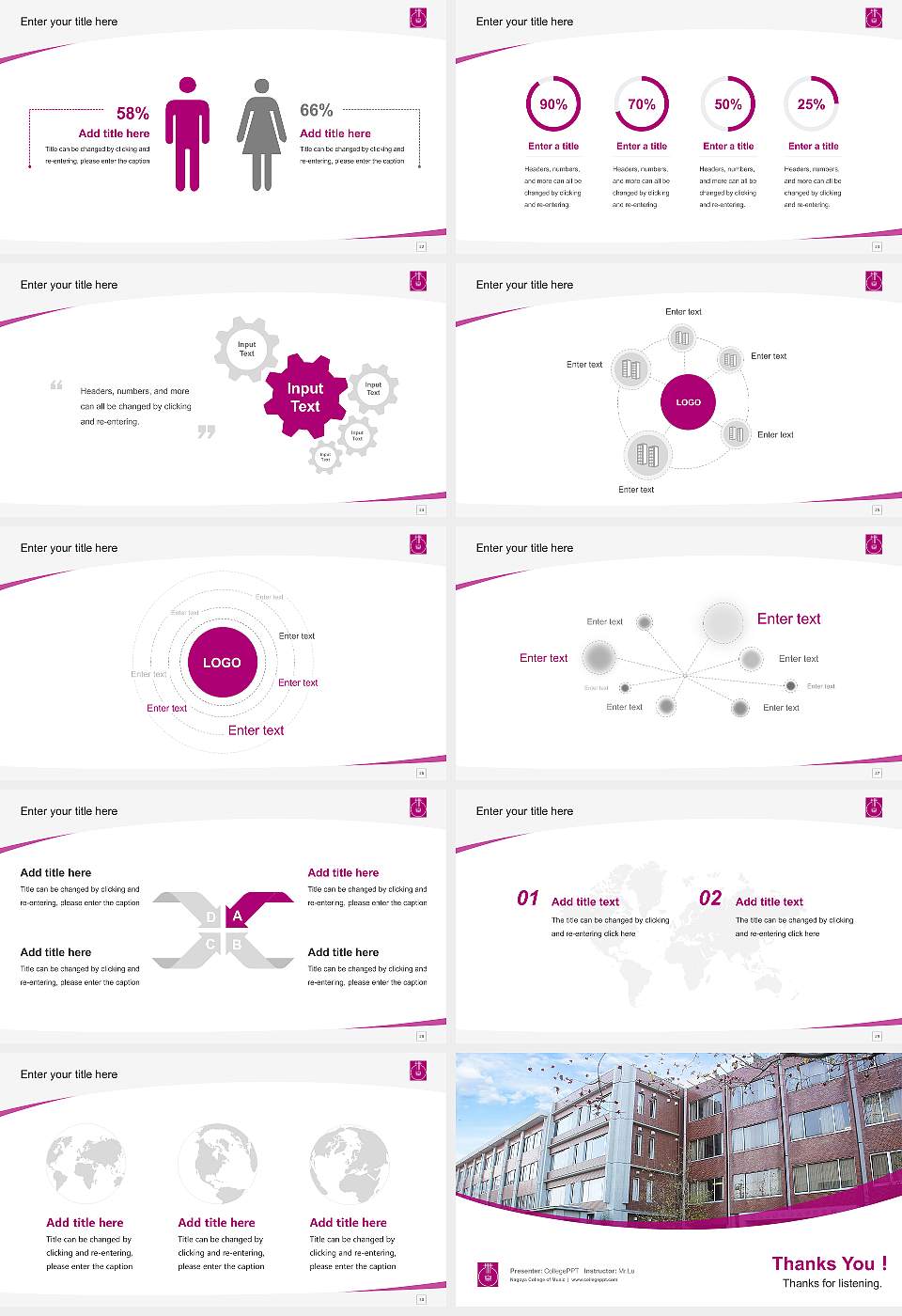 Nagoya College of Music Course/Courseware Creation PPT Template16:9 ratio PPT effect preview image4