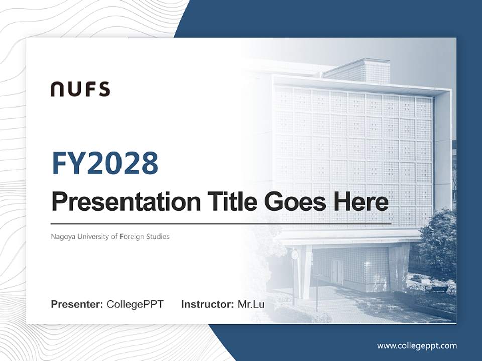 Nagoya University of Foreign Studies Academic Presentation/Research Findings Report PPT Template4:3 ratio PPT effect preview image5