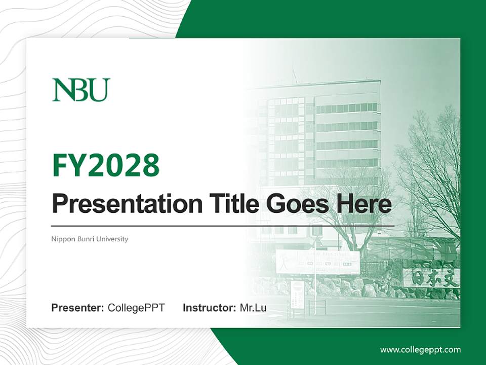 Nippon Bunri University Academic Presentation/Research Findings Report PPT Template4:3 ratio PPT effect preview image5