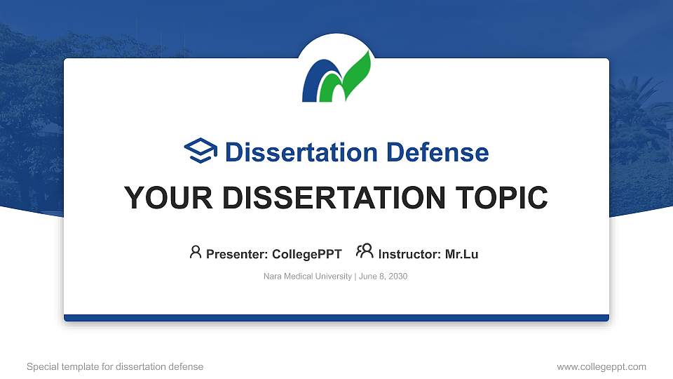 Nara Medical University Graduation Thesis Defense PPT Template16:9 ratio PPT effect preview image