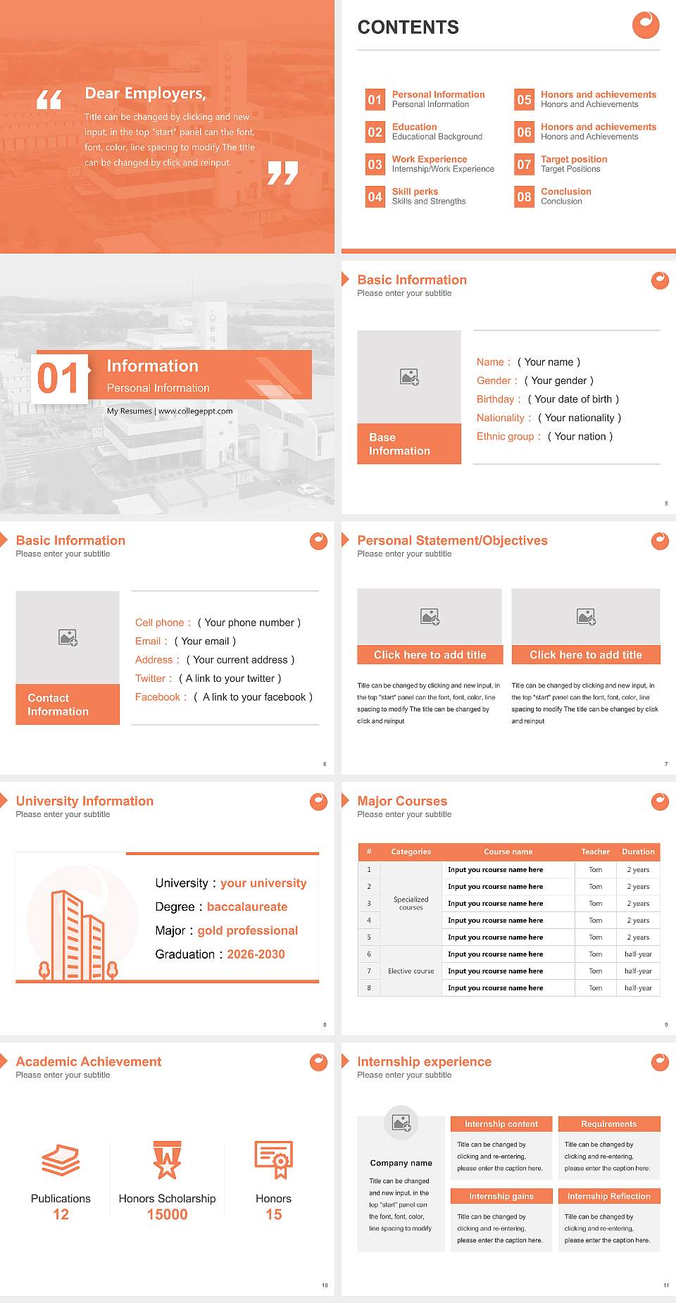 Niigata Agro-Food University Resume PPT Template4:3 ratio PPT effect preview image2