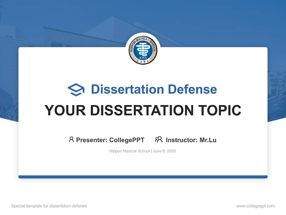 Nippon Medical School Graduation Thesis Defense PPT Template4:3 ratio PPT effect preview image7