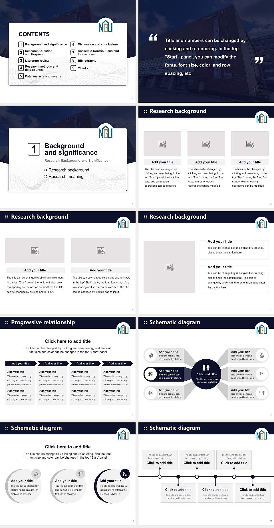 Nagoya Gakuin University Graduation Thesis Defense PPT Template4:3 ratio PPT effect preview image2