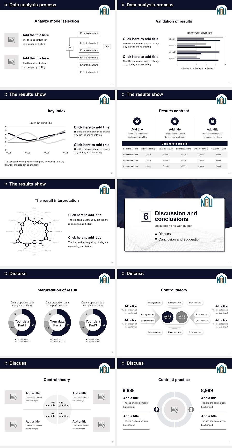 Nagoya Gakuin University Graduation Thesis Defense PPT Template4:3 ratio PPT effect preview image5