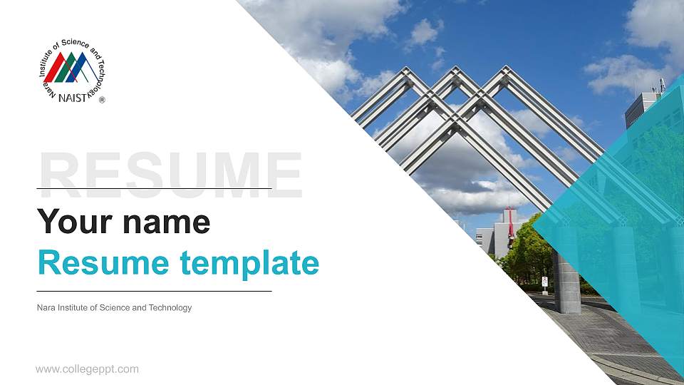 Nara Institute of Science and Technology Resume PPT Template16:9 ratio PPT effect preview image