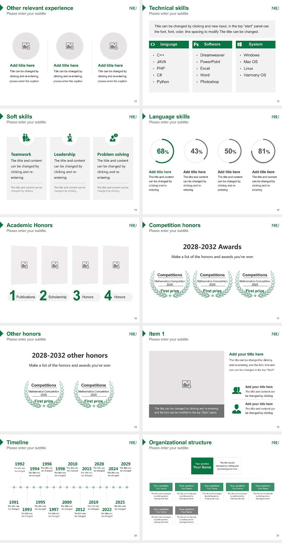 Nippon Bunri University Resume PPT Template4:3 ratio PPT effect preview image3