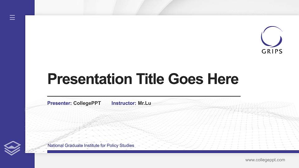 National Graduate Institute for Policy Studies Thesis Proposal/Graduation Defense PPT Template16:9 ratio PPT effect preview image