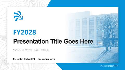 Niigata University of Pharmacy and Applied Life Sciences Academic Presentation/Research Findings Report PPT Template