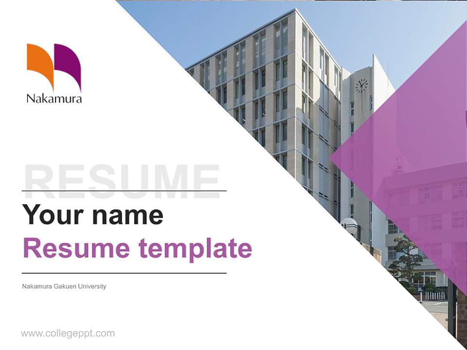 Nakamura Gakuen University Resume PPT Template4:3 ratio PPT effect preview image5