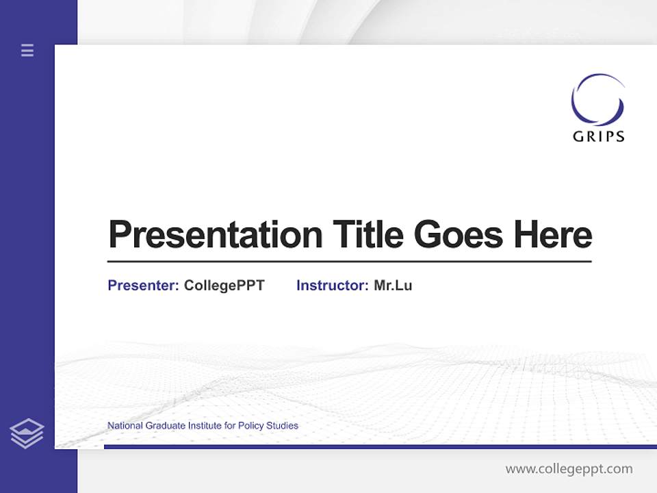 National Graduate Institute for Policy Studies Thesis Proposal/Graduation Defense PPT Template4:3 ratio PPT effect preview image5