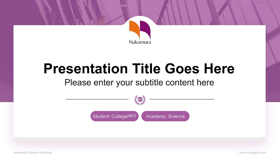 Nakamura Gakuen University National Scholarship Defense PPT Template16:9 ratio PPT effect preview image