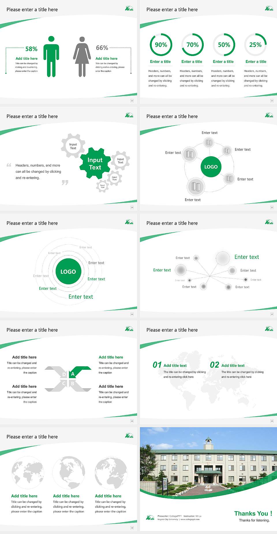 Nayoro City University Course/Courseware Creation PPT Template4:3 ratio PPT effect preview image4