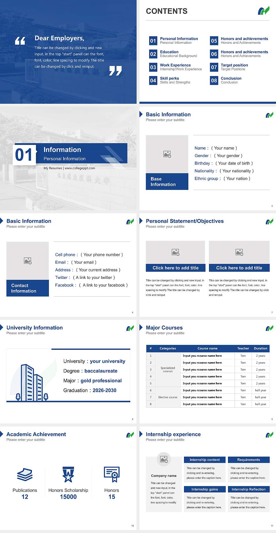 Nara Medical University Resume PPT Template4:3 ratio PPT effect preview image2