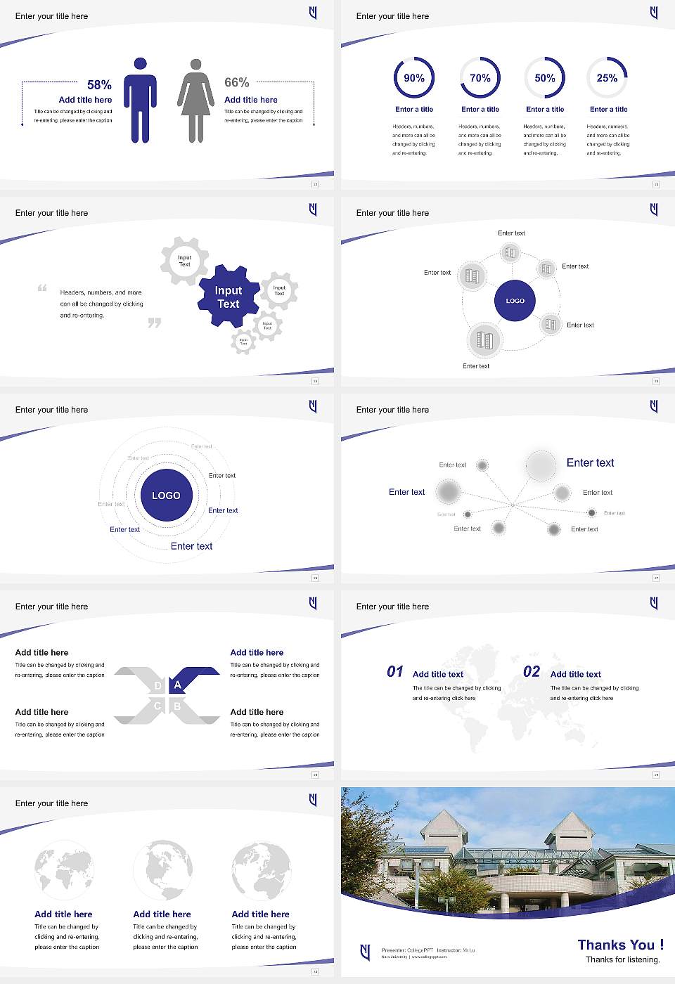 Nara University Course/Courseware Creation PPT Template16:9 ratio PPT effect preview image4