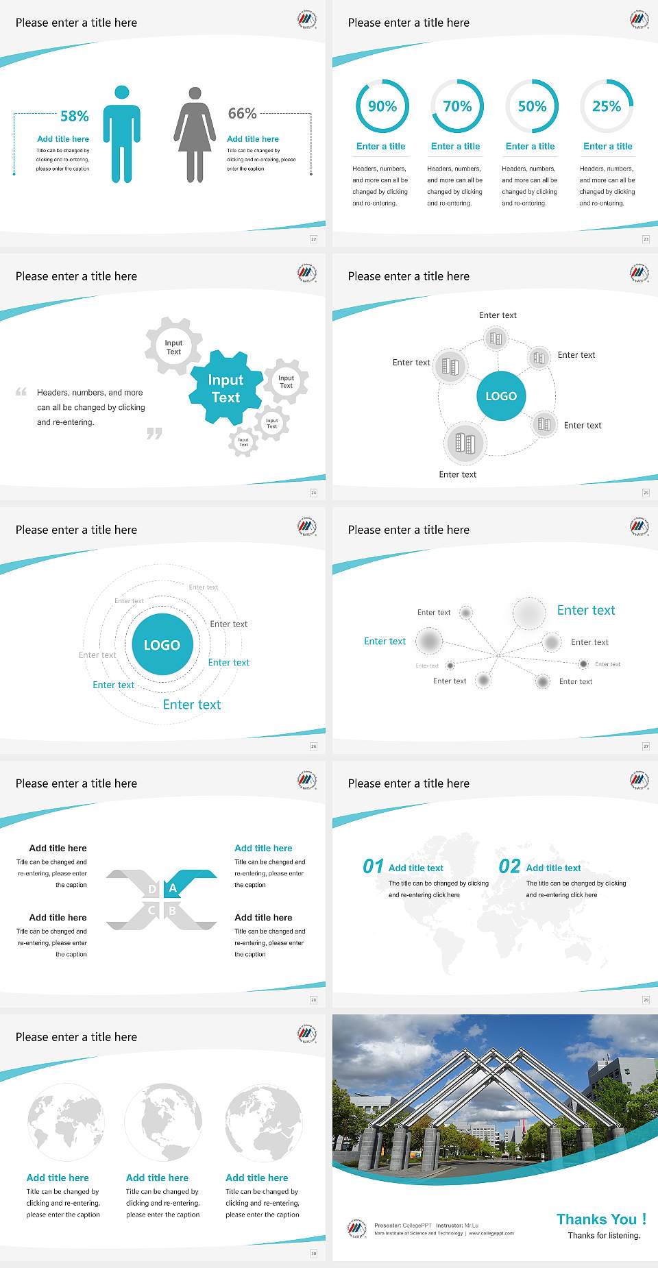 Nara Institute of Science and Technology Course/Courseware Creation PPT Template4:3 ratio PPT effect preview image4