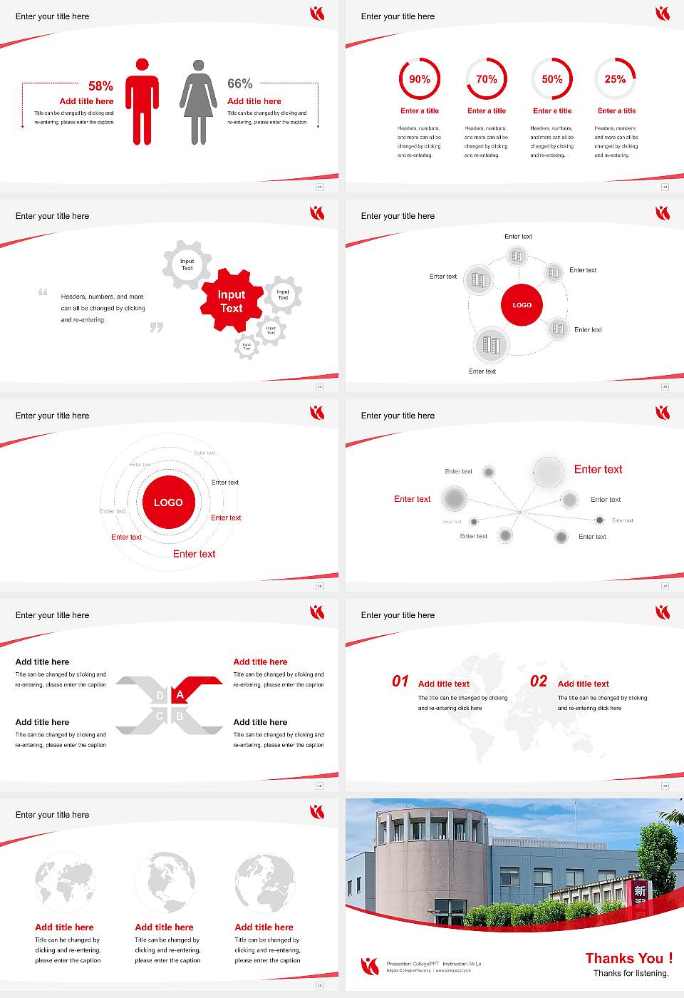Niigata College of Nursing Course/Courseware Creation PPT Template16:9 ratio PPT effect preview image4