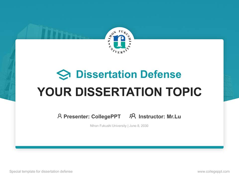 Nihon Fukushi University Graduation Thesis Defense PPT Template4:3 ratio PPT effect preview image7