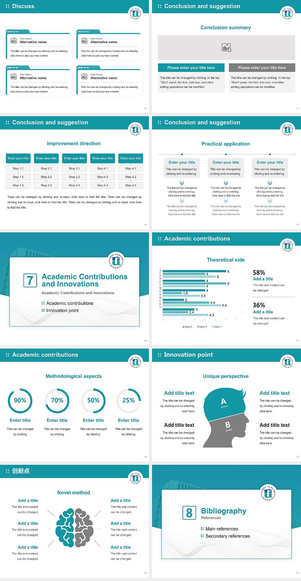 Nihon Fukushi University Graduation Thesis Defense PPT Template4:3 ratio PPT effect preview image6