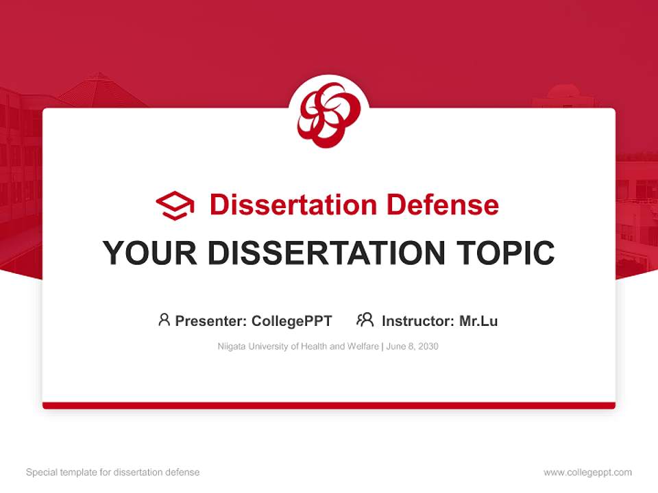 Niigata University of Health and Welfare Graduation Thesis Defense PPT Template4:3 ratio PPT effect preview image7